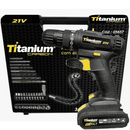 Parafusadeira/Furadeira à bateria CARBON 21V com acessórios - 35 peças