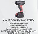 CHAVE DE IMPACTO ELÉTRICA DE 1/2 COM 2 BATERIAS - MF