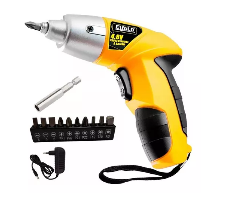 Parafusadeira Bateria 4.8V SPEED PRO BIVOLT C/ 11 BITS